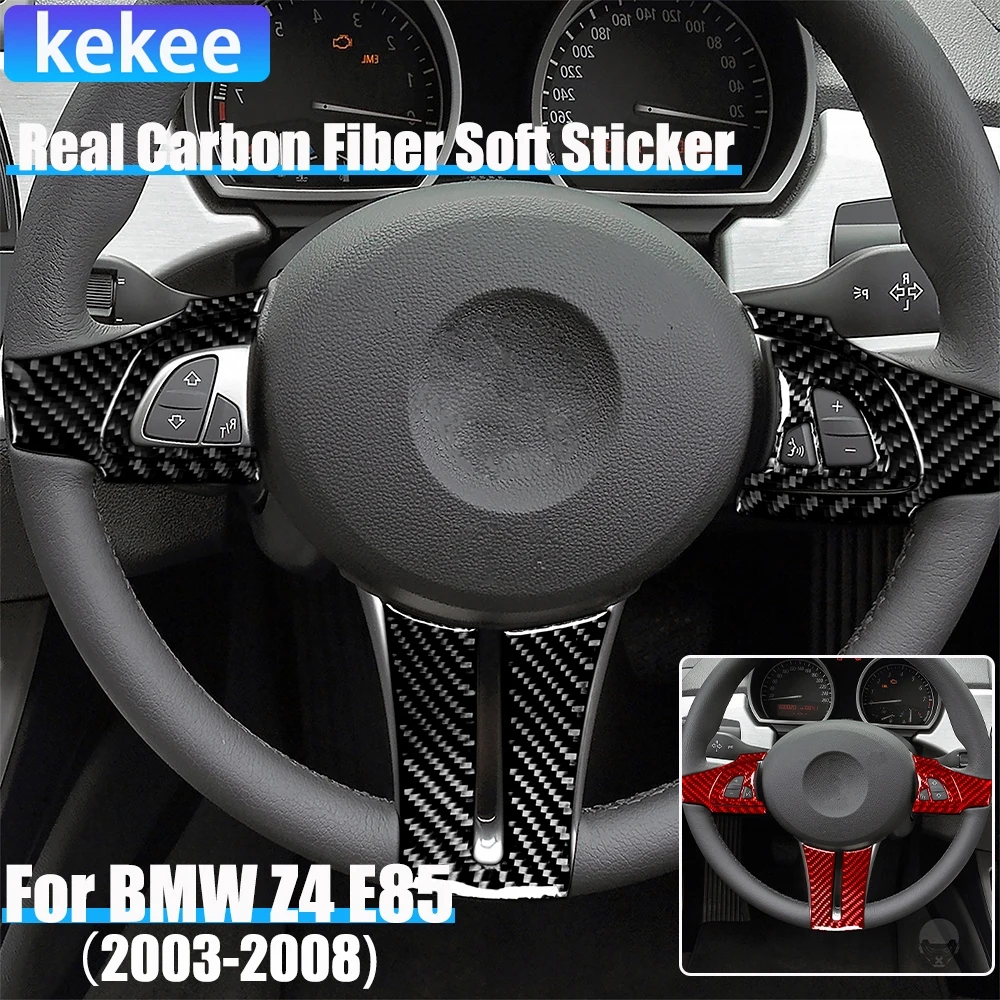 

Real Carbon Fiber Car Accessories Driver Wheel Set Decorative Cover Soft Sticker For BMW Z4 E85 2003 2004 2005 2006 2007 2008