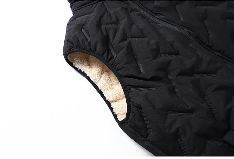 Herrenweste, warme ärmellose Jacke, wasserdichte Winterjacke mit Reißverschluss, winddichte Weste, warme dicke Weste, Freizeitjacke. – Detail 7