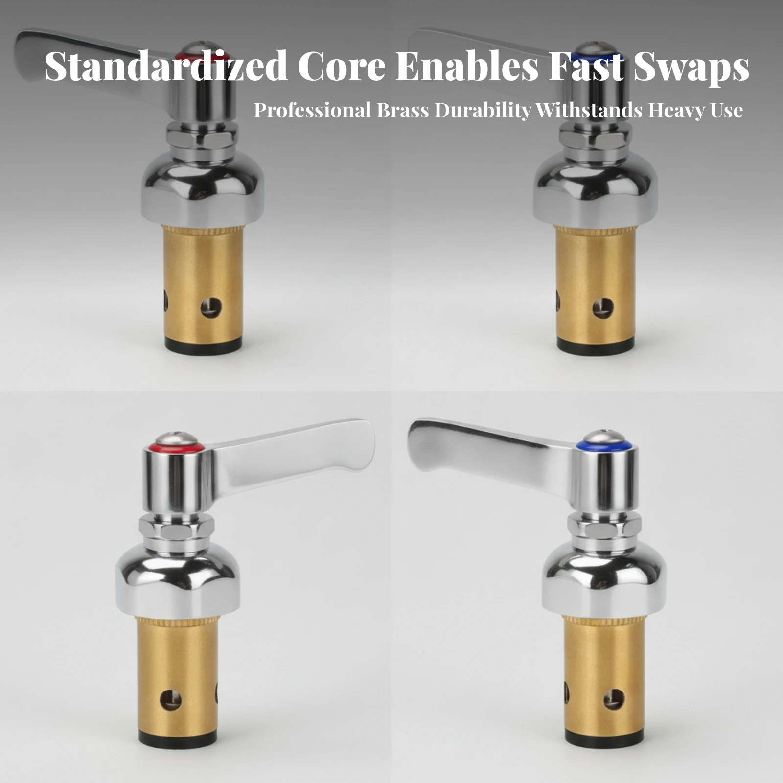 Faucet Valve Cartridge with Lever Handle Commercial-Grade Pre-Rinse Faucet Cartridge Stem Assembly Quarter-Turn Hardware