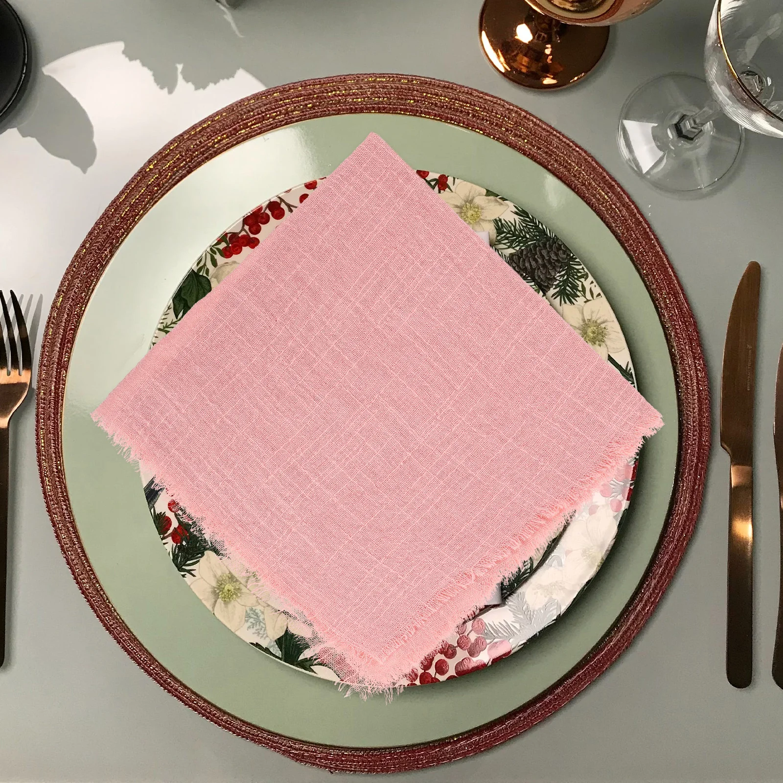 

12 Pcs Cotton Linen Napkin Tablecloth Reusable Soft Comfortable For Plate Dinner Parties Weddings Home Kitchen