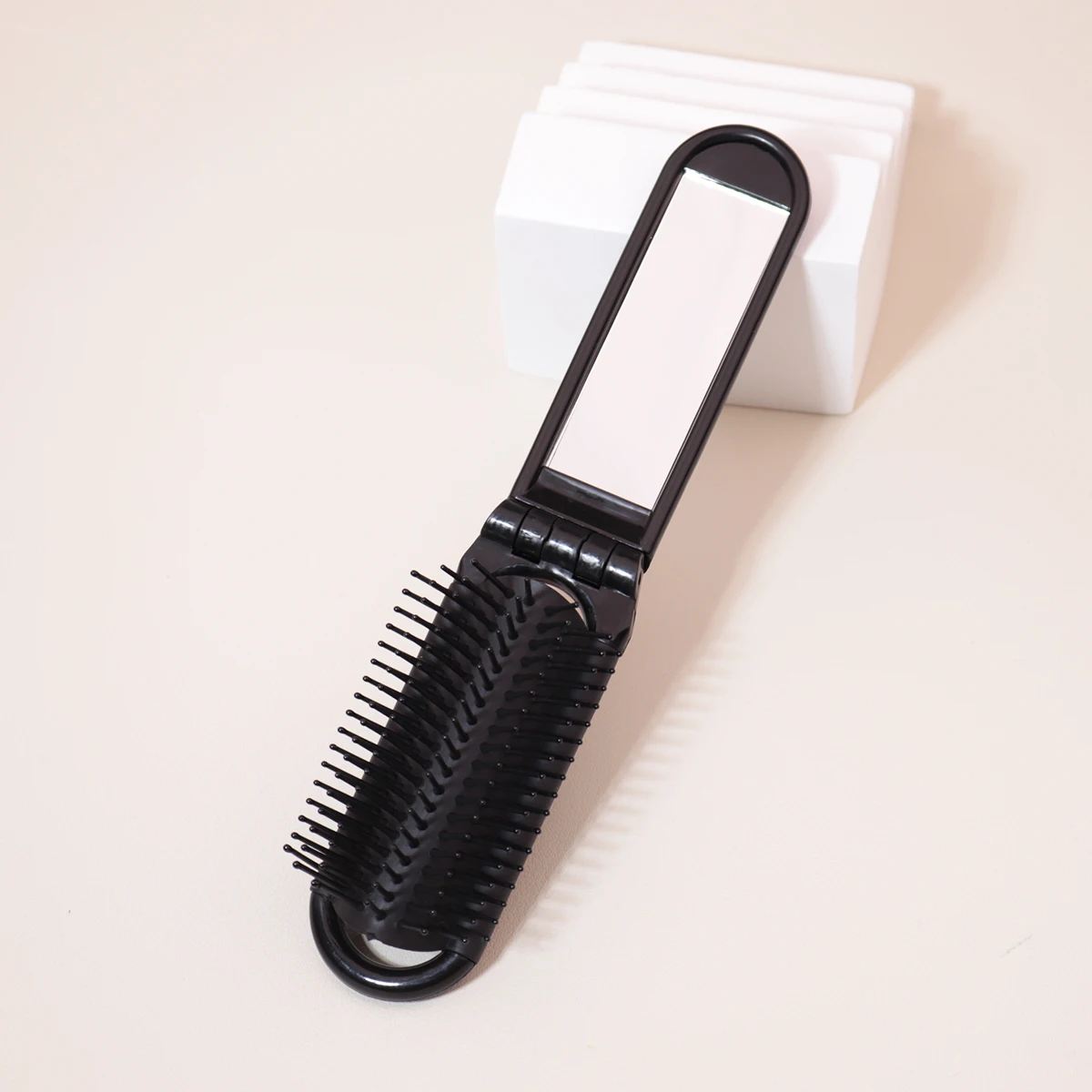 Professional hair folding mirror comb, portable travel pocket comb, anti-static smooth hair comb, special for real hair wigs