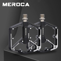 MEROCA aluminum bicycle Flat pedals 3 bearing bicycle Lightweight pedals mtb Platform Pedals For Mountain Road Bike bike parts