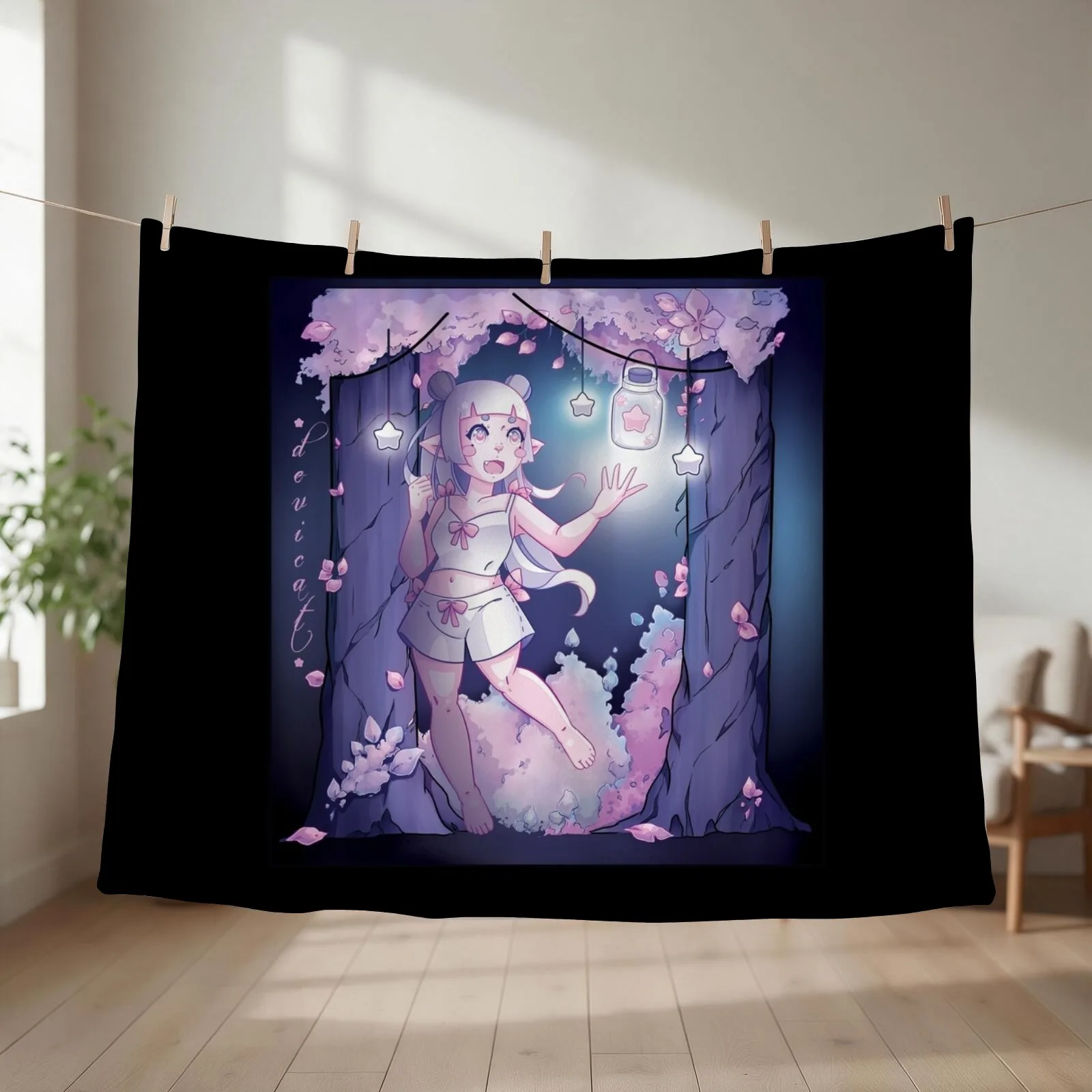 CandiCat Chibi Forest Fauna ? 2023 Throw Blanket couch cozy soft plush fuzzy picnic outdoor blanket