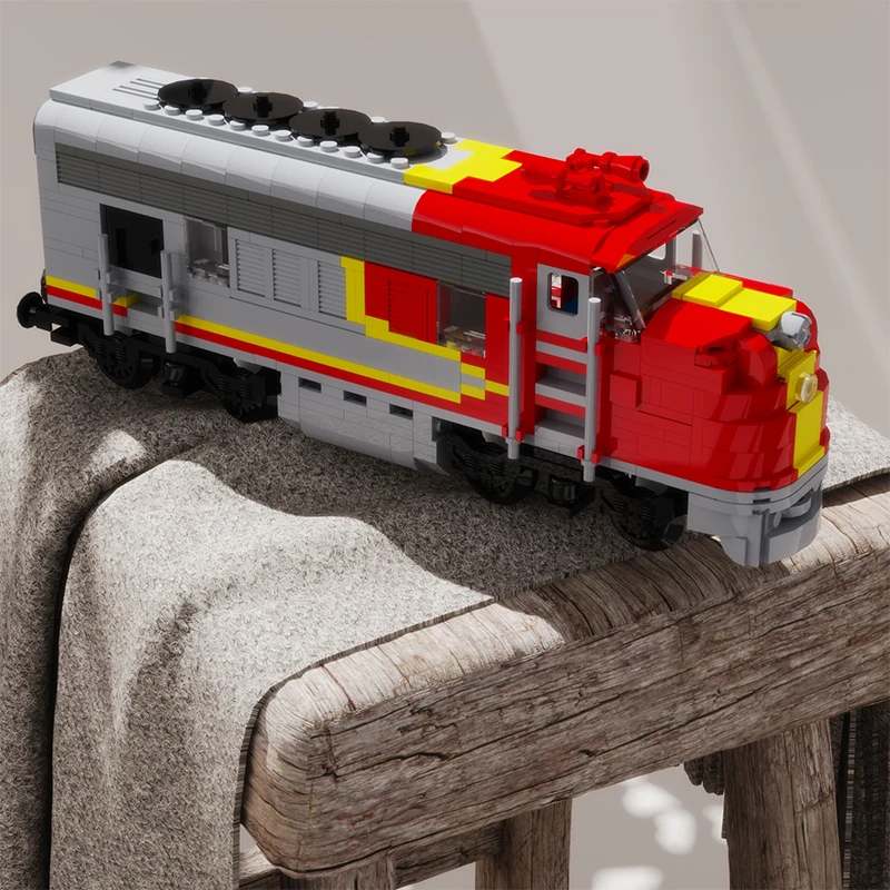 

BuildMOC Super Chief Trains Locomotive Santa Fe Heavy Duty Passenger Building Blocks Train Railway Track Vehicle Bricks KidsToys