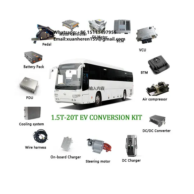 EV Conversion Kit Waterproof IP67 50kw PMSM System Pickup Electric Motor and Controller Conversion Kit