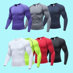 Мужская спортивная рубашка для бега Homme, топы, мужская компрессионная футболка, колготки с длинными рукавами, спортивные футболки, толстовка для бега в тренажерном зале и фитнесе