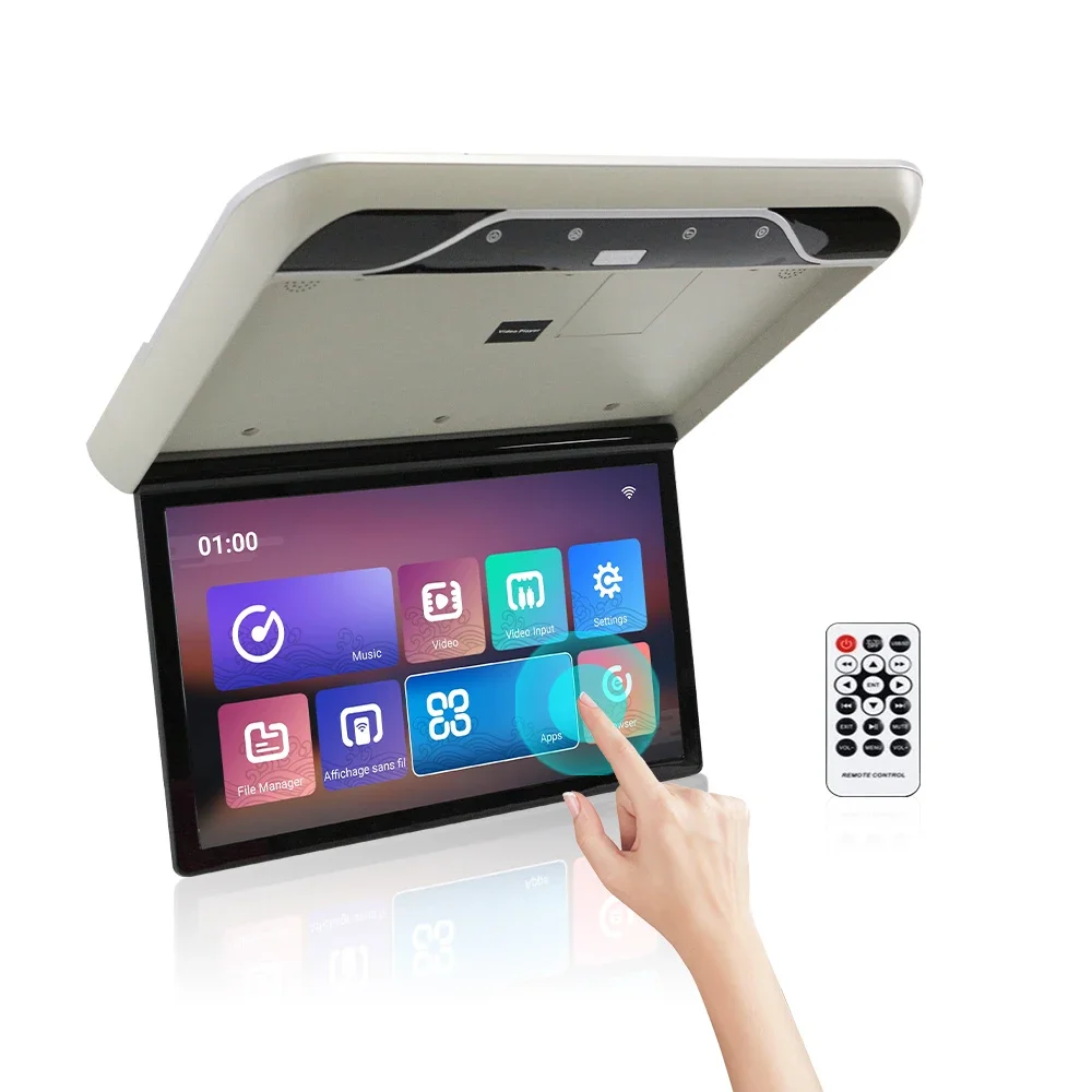 High qualityCar Roof   IPS 13.3 Inch Flip Down Screen Overhead Touch Screen Video Ceiling Roof Mount Display Car   A