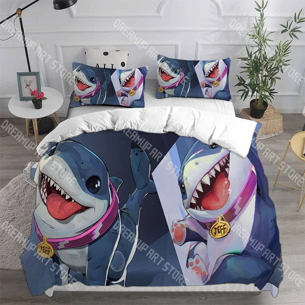 Fashion Cartoon Shark Bedding Set Single Twin Full Queen King Size Bed Set Kids Bedroom Duvetcover Sets Bed Sheet Set
