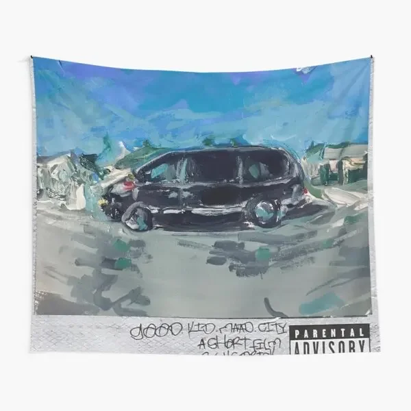 Acrylic Painting Kendrick Lamar Good K  Tapestry Colored Wall Printed Yoga Bedroom Decoration Living Art Hanging Blanket