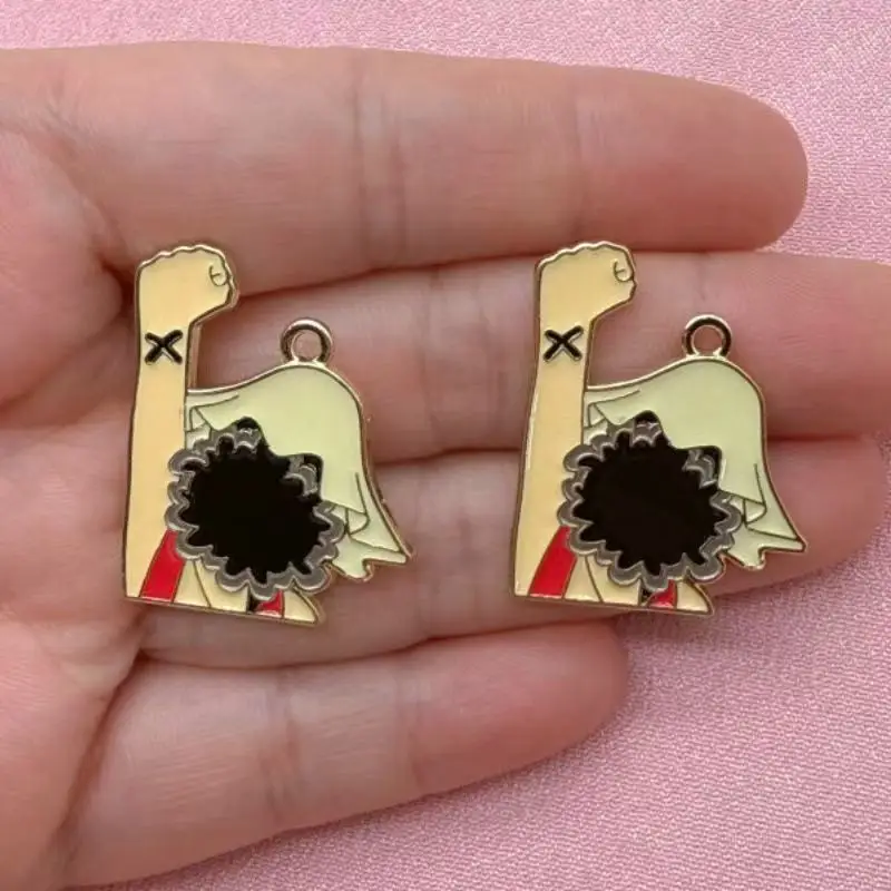 10PCS alloy drip oil cartoon pendant, DIY jewelry making earrings, keychain accessories view 4