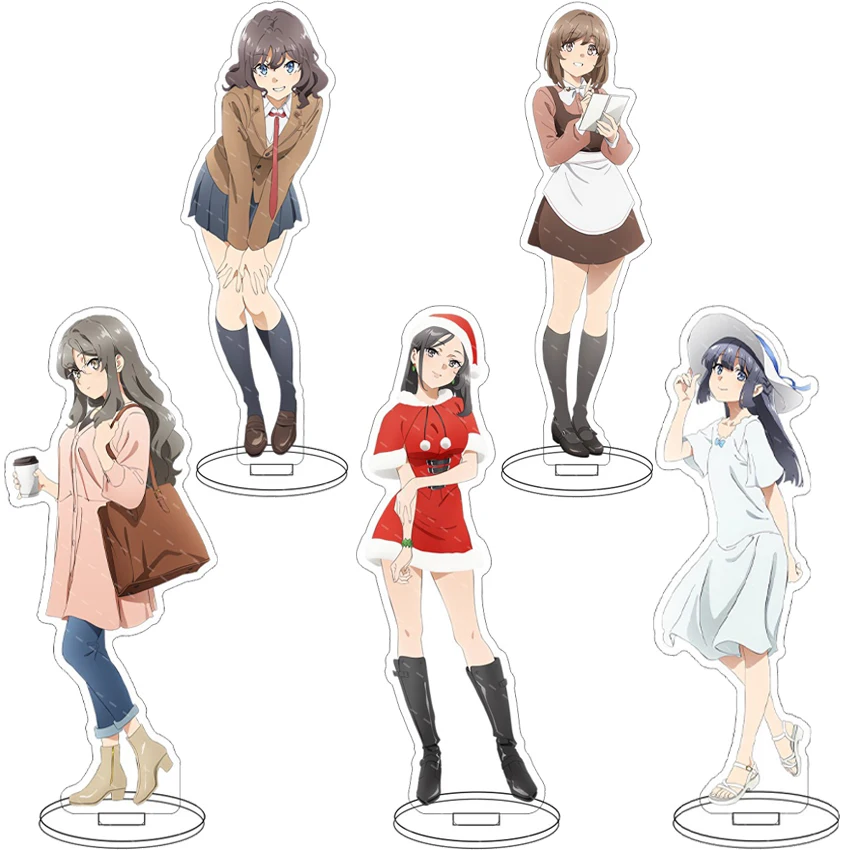 16CM Anime-Figur Rascal Does Not Dream of Bunny Girl Senpai Sakurajima Mai Futaba Rio Cosplay Acryl-Ständer Ornamente Niedliche Geschenke