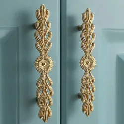 Brass French Drawer Vintage European Kitchen Cabinet Handles and Pulls Pure Copper Bedroom WardrobeFurniture Handle Hardware