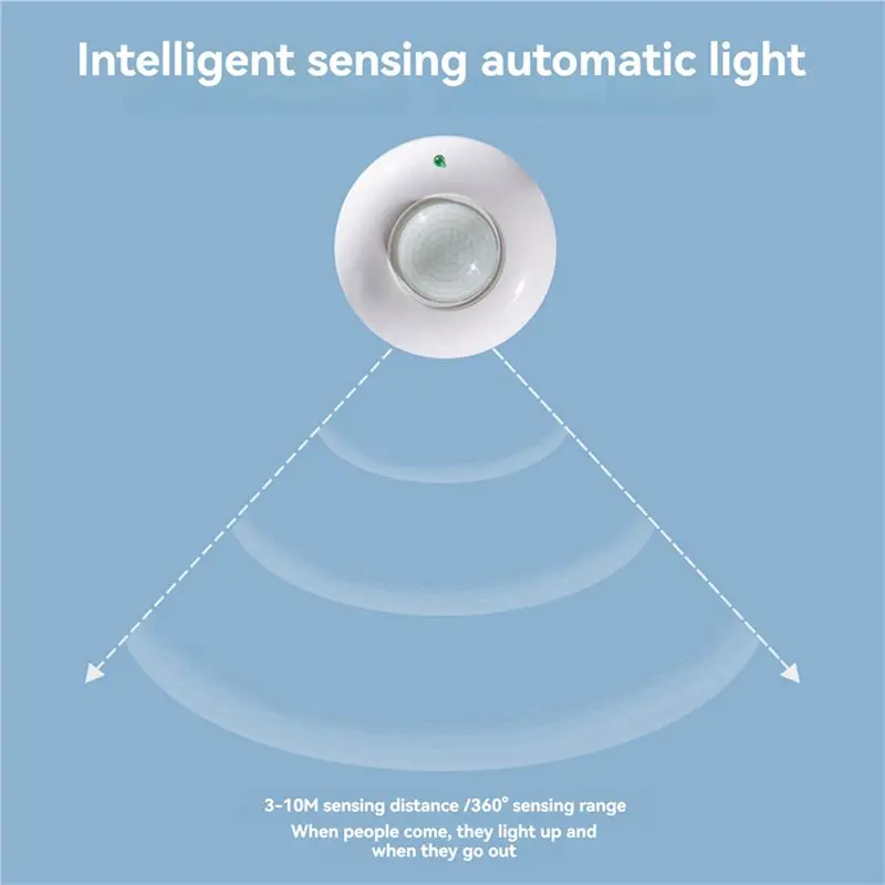PZHI-5X 360° Adjustable Ceiling Motion Sensor Detector, Occupancy Light Switch For Energy Saving And Security
