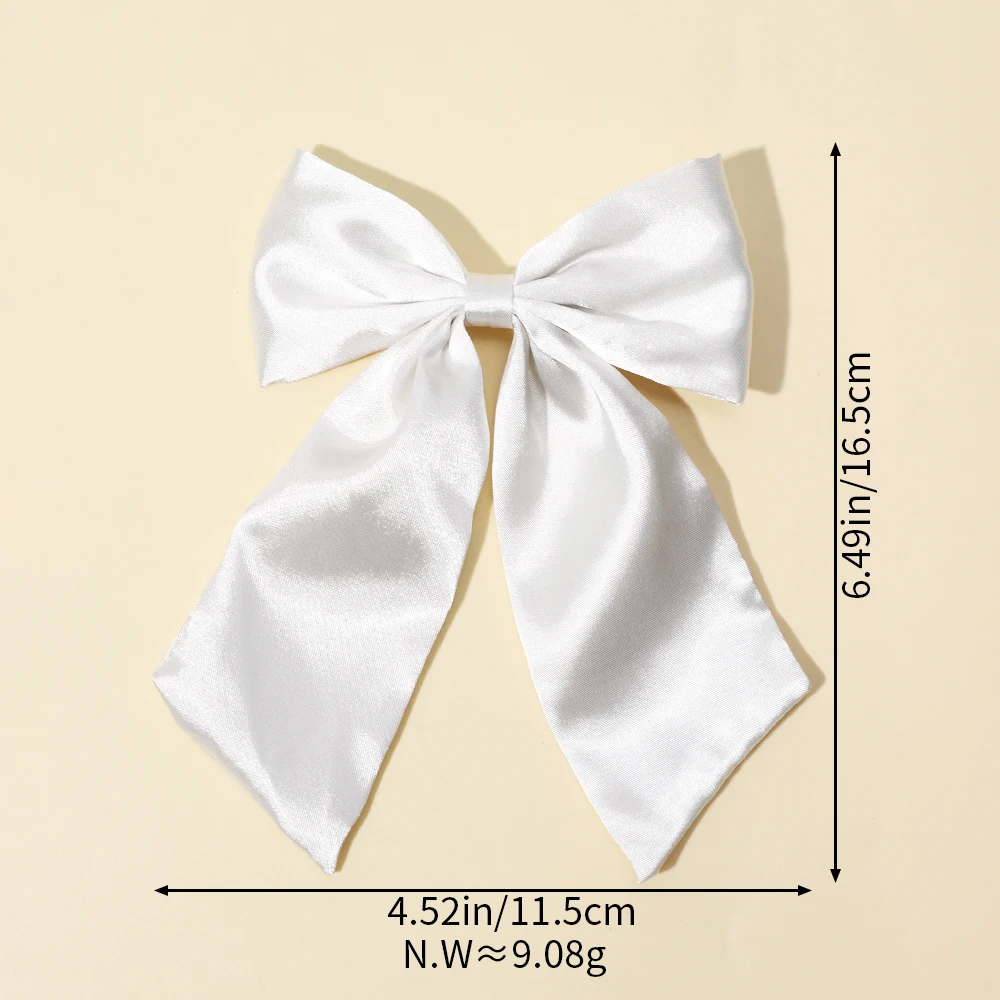 Girl Hair Clip Elegant Bow Ribbon Women Fashion Solid Color Bowknot Satin Hairpin Barrettes Girls Ponytail Clip Hair Accessories