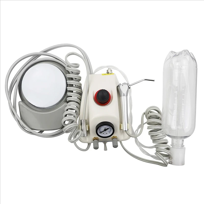 Portable Dental Air Turbine Unit Work with Air Compressor 3-Way Syringe 2/4 Holes Teeth Whitening Dental Equipment Plastic Shell