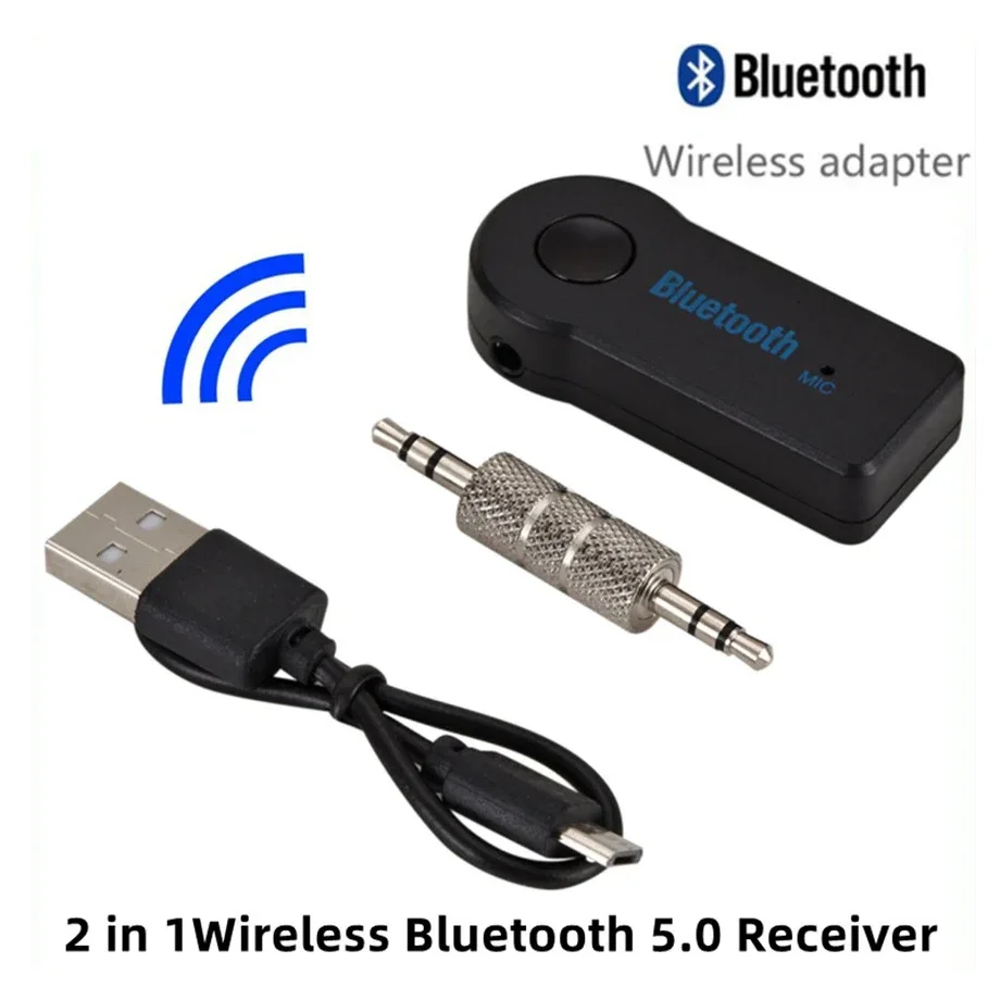 2 in 1 Wireless 5.0 Bluetooth Receiver Transmitter Adapter 3.5mm Jack For Car Music Audio Aux A2dp Headphone Reciever Handsfree