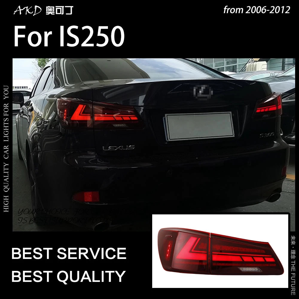 AKD Tail Lamp for Lexus IS250 Tail Lights 2006-2012 IS300 LED Tail Light IS350 DRL Signal Brake Reverse Auto Accessories 2PCS