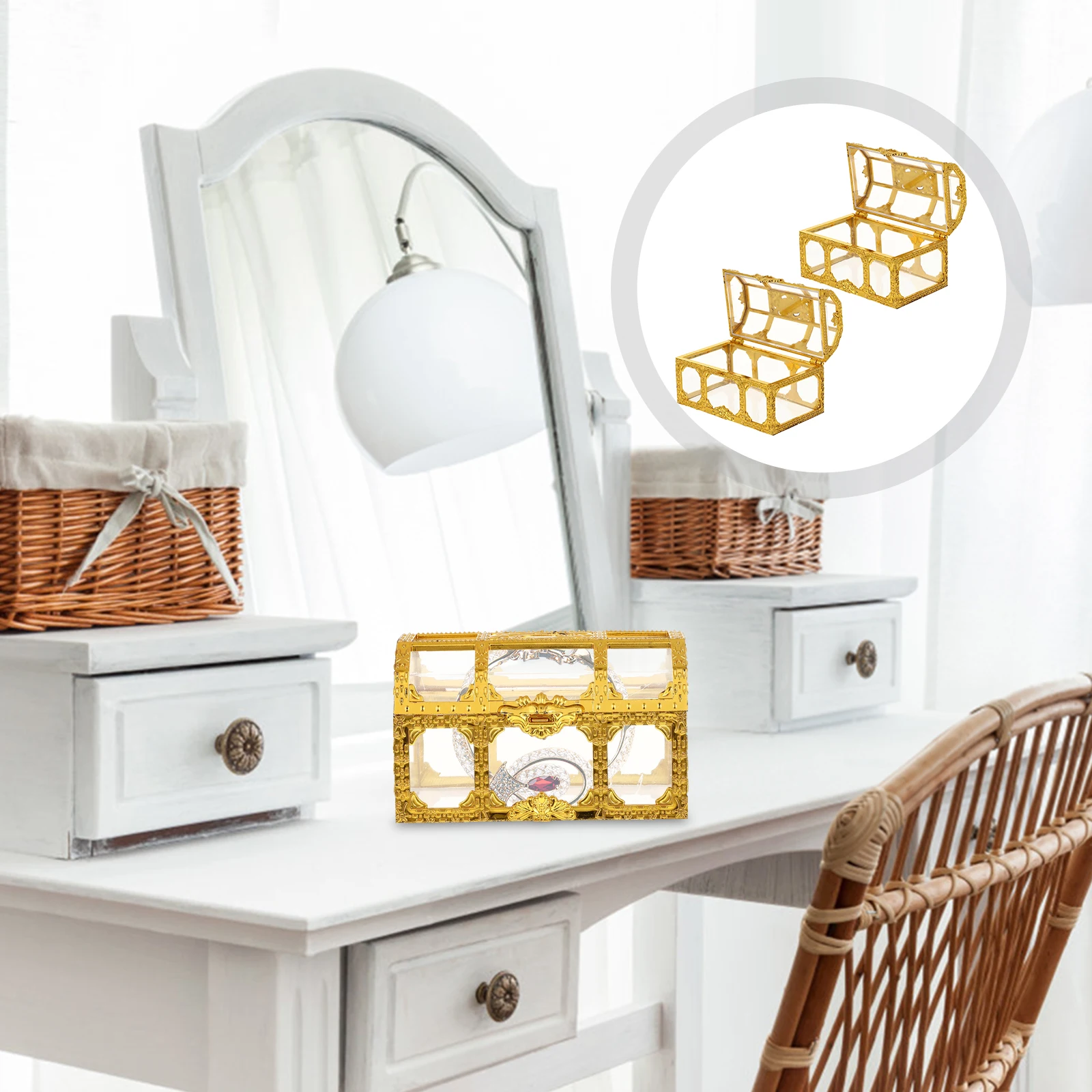 

2pcs Decorative Favor For Wedding Birthday Party Packaging Small Gift Box Container Jewelry Crafts Use Party Favor Boxes Wedding