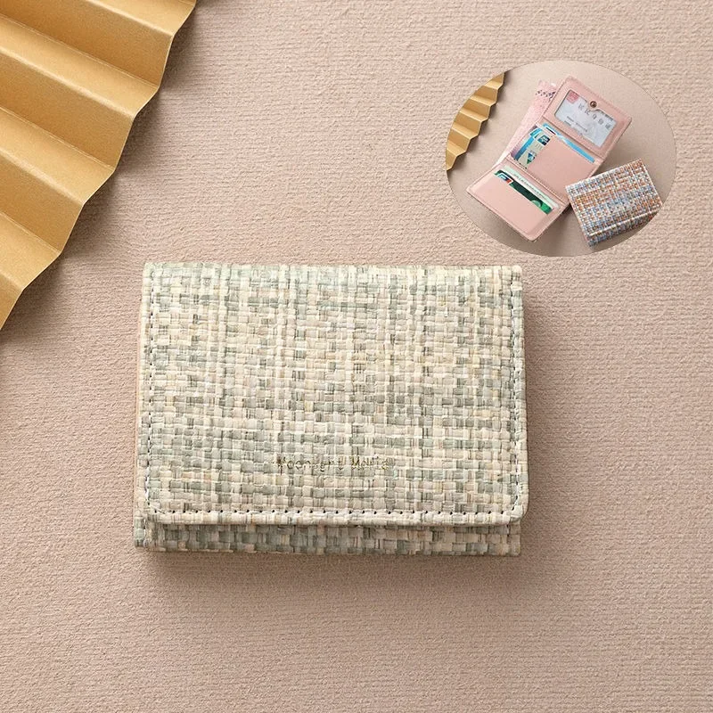 BOMO Aesthetic Designer Wallets for Women Fashion Patchwork Short Version Card Wallet Casual Korean Style Coin Purse For