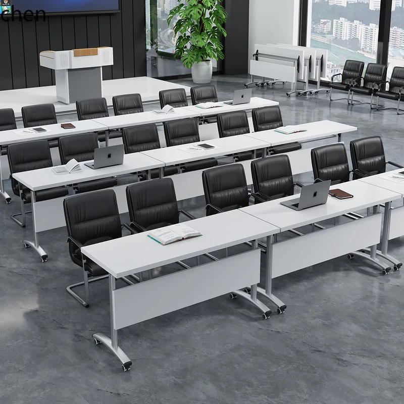 ZML Folding Training Table and Chair Mechanism Movable Table Folding Conference Table