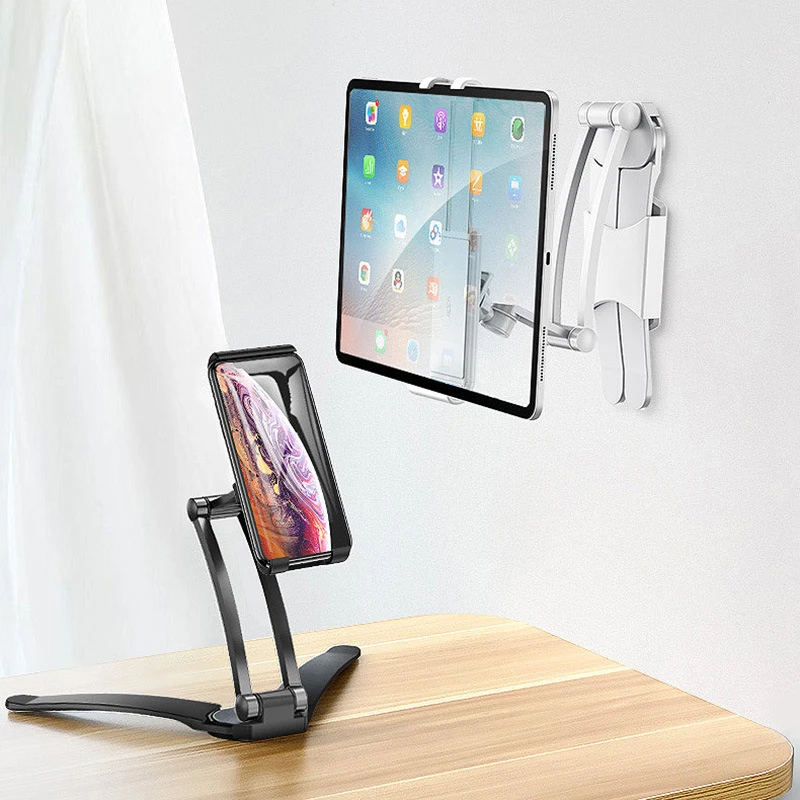 Aluminum Kitchen Desktop Tablet Phone Holder Foldable Adjustable 5-15.6 Inch Tablet Stand For IPad Air Pro 12.9 Living Mount