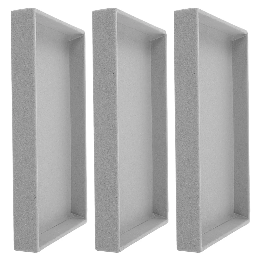

3pcs Velvet Jewelry Trays Stackable Display ganizer for Rings Earrings Necklaces Bracelets Storage Decor