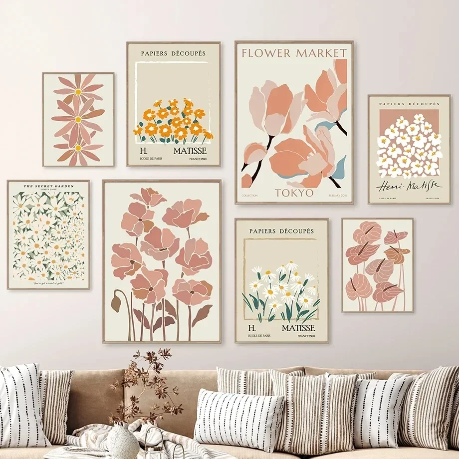 Flower Market Shapes Matisse Canvas Painting Posters And Prints Wall Art Picture For Living Room Decoration