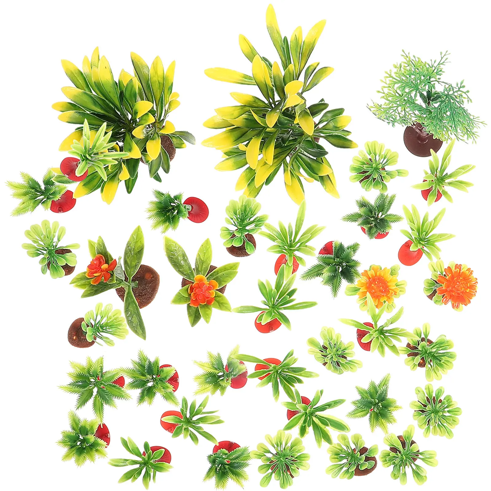 

37Pcs Realistic Simulated Plant Ornament Micro Landscape Sand Table DIY Tree Grass Flower Decoration Miniature Garden Scenery