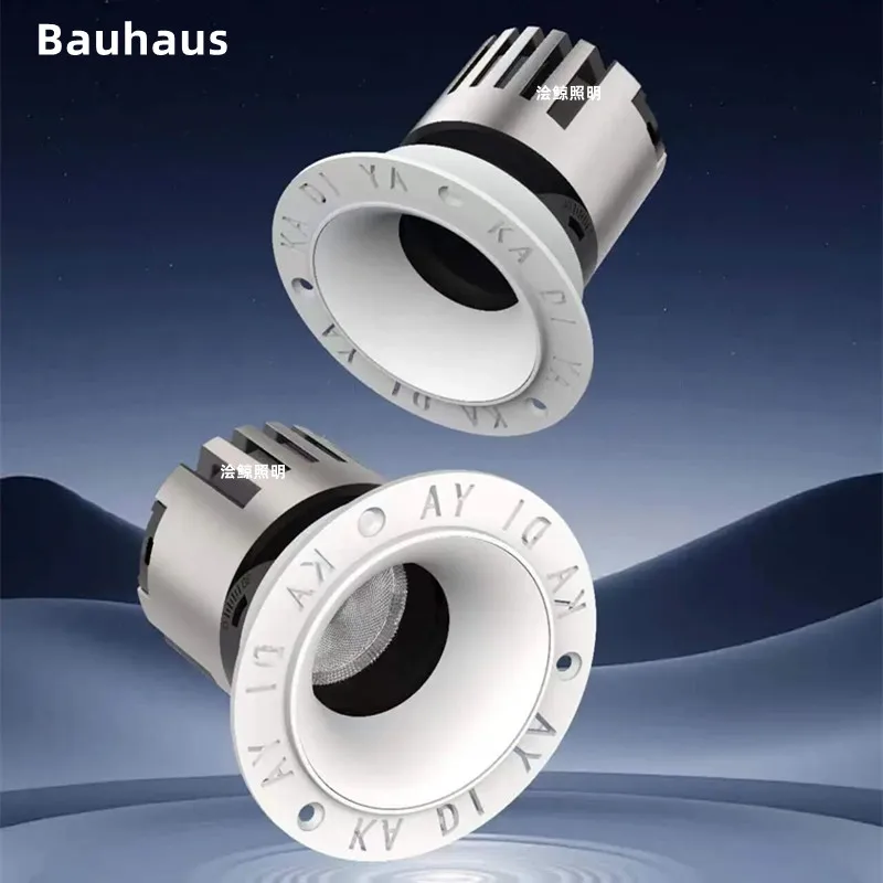 Embedded bezel-less LED downlight for indoor non-central lighting with 30° adjustable anti-glare function for hotel offices 5W7W
