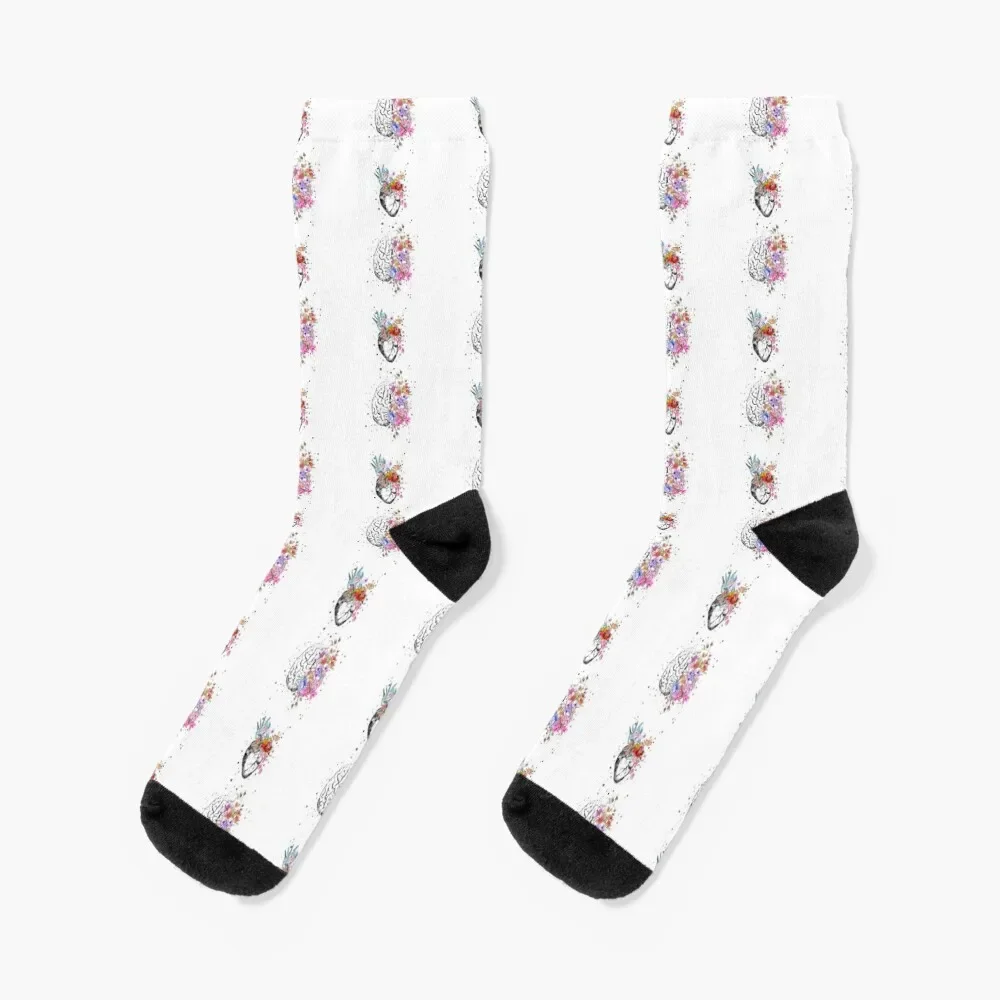 

Heart and brain Socks golf hiphop Luxury Woman Socks Men's