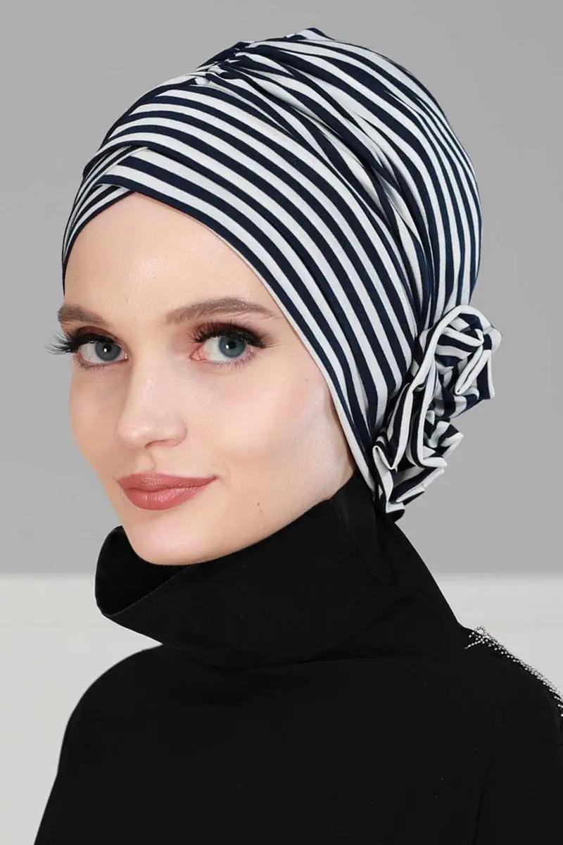 Cruz Rosa rayas hueso Azul Marino