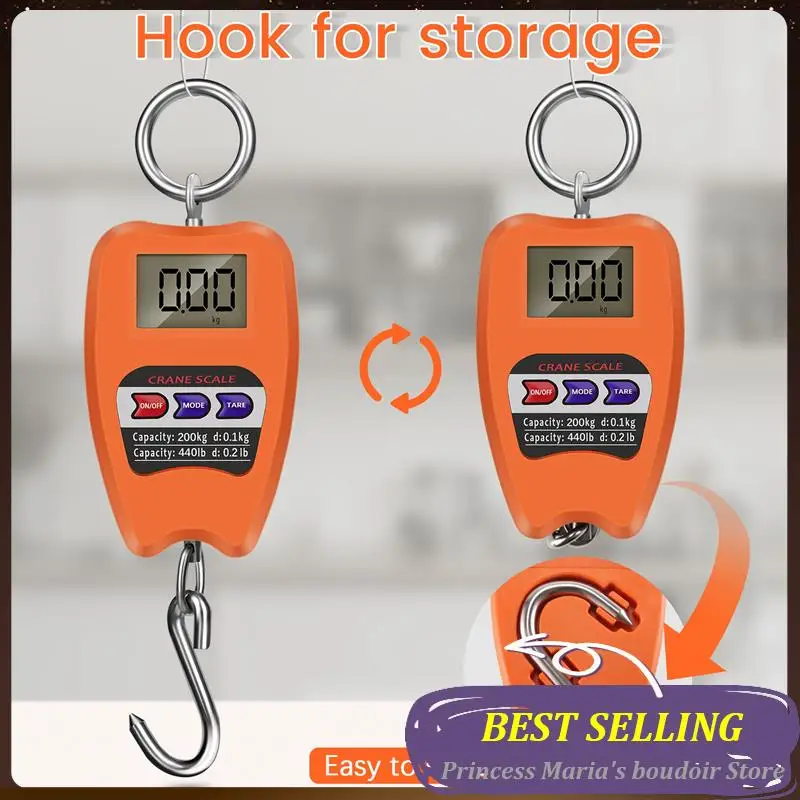 

AB30-Mini Crane Scale Weighing Digital Industrial Hanging Scale 200Kg/441Lb Heavy Duty Hanging Hook Scales