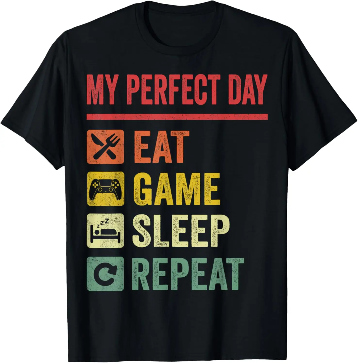 

Gamer Eat Sleep Repeat Funny Video Game Controller T Shirt Men Graphic Tee Short Sleeve Cotton