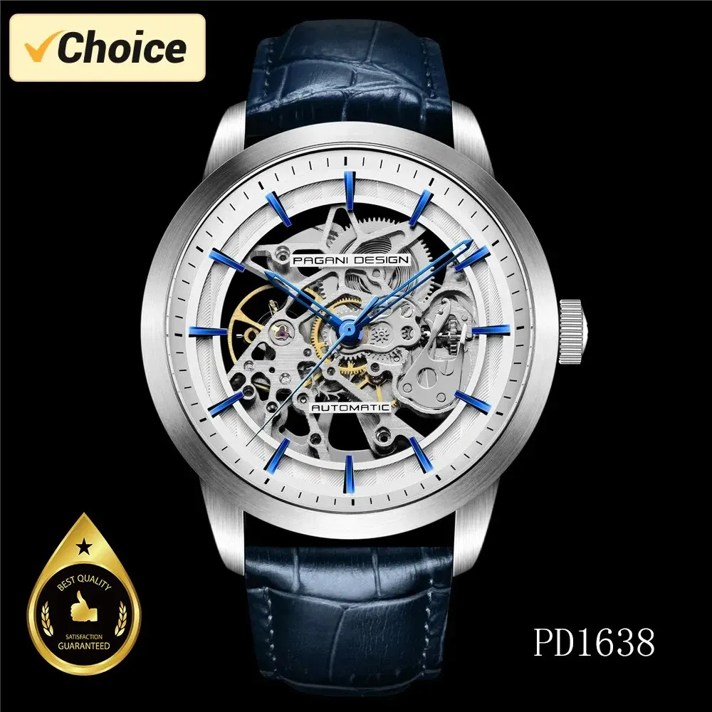 PAGANI DESIGN 2024 New Mens Watches Top Brand Luxury Skeleton Watch Men Automatic Mechanical Waterproof WristWatches Clock GIft