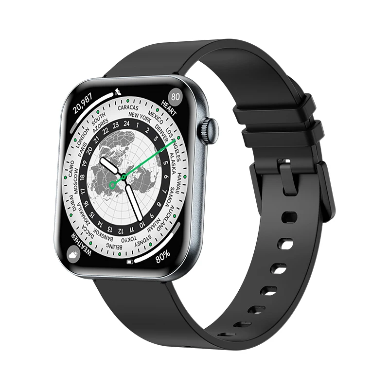 2025 hete ultradunne smartwatch KM 90 heren en dames, 6,9 mm dik 1,85 inch AMOLED-display BT-oproep douane gezicht fitnesshorloge