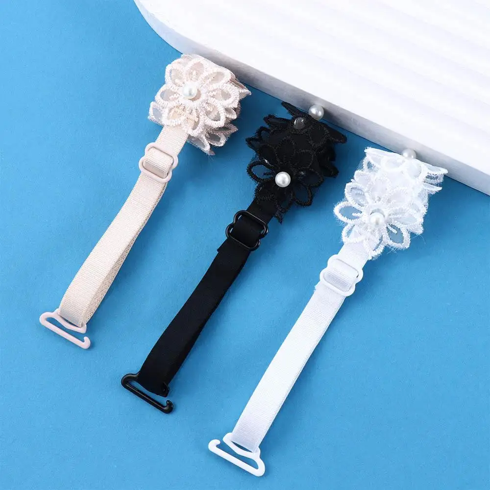 Sexy Non-slip Pearls Wedding Invisible Silicone Bra Accessories Flower Shoulder Strap Brassiere Straps Women Bra Belt