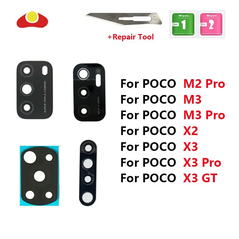 

Rear Back Camera Glass Lens Cover For Xiaomi Poco X2 X3 NFC X3 GT M3 M2 Pro Main Rear Camera Lens Sticker Parts