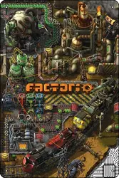 Impresión gráfica de Factorio, letrero de estaño de Metal divertido, decoración de pared de cueva de hombre para sala de juegos, 8x12 pulgadas