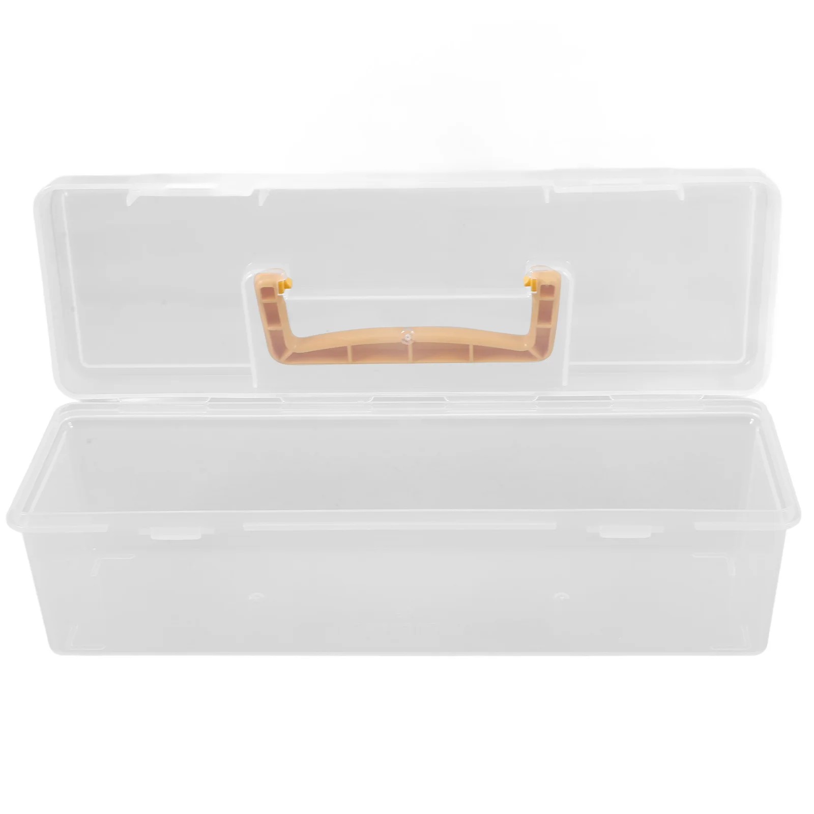 

Portable Storage Box Large Round Plastic Container For Art Craft Sewing Supplies Organizer Holds Brushes Tools Ribbons