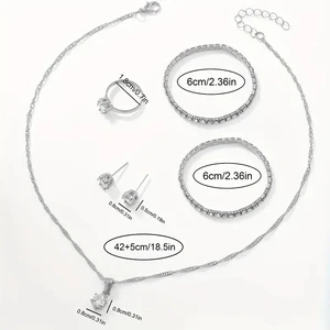 Kadınlar Rahat, işaretçi, yuvarlak Saat ve Kuvars Kolye, Bilezik izle, Yüzük Seti, moda Küpe, Moda, 7 parça için bayan saat işaretçisinde 8 büyük satış-no. 1