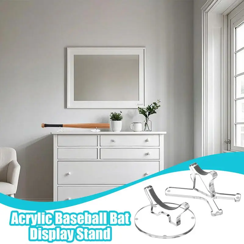 

Baseball Bat Stand 2X Baseball Bat Shelf Acrylic Hitting Rod Organizer Stand Fits 8 Inches Softball Stick Equipment For Home