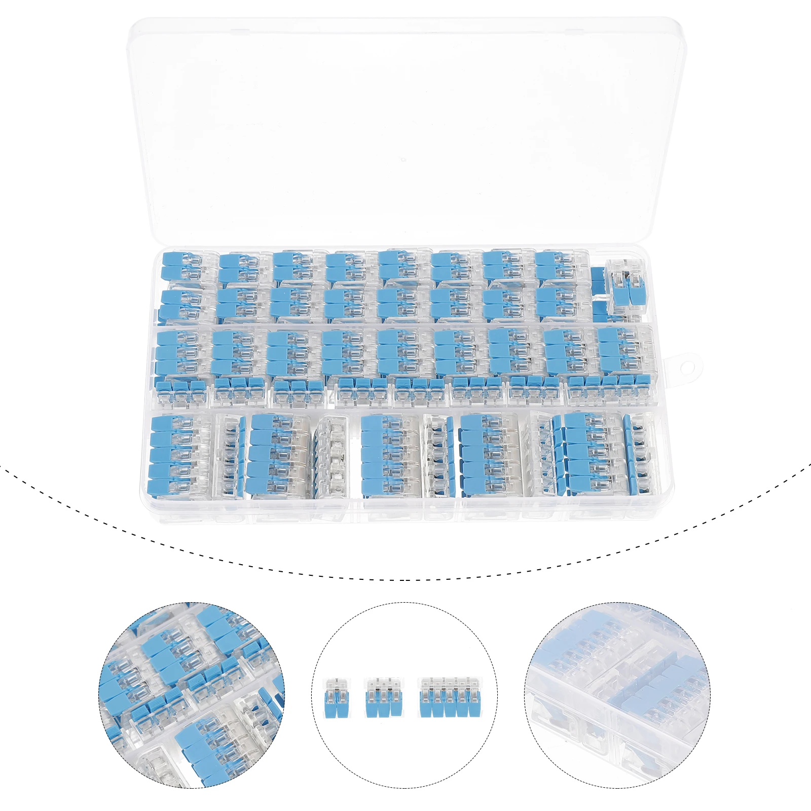 

75pcs Wire Connector Assortment Copper Material Splicing Kit Waterproof Electrical Wires Compact Lever Connectors Set Home Use
