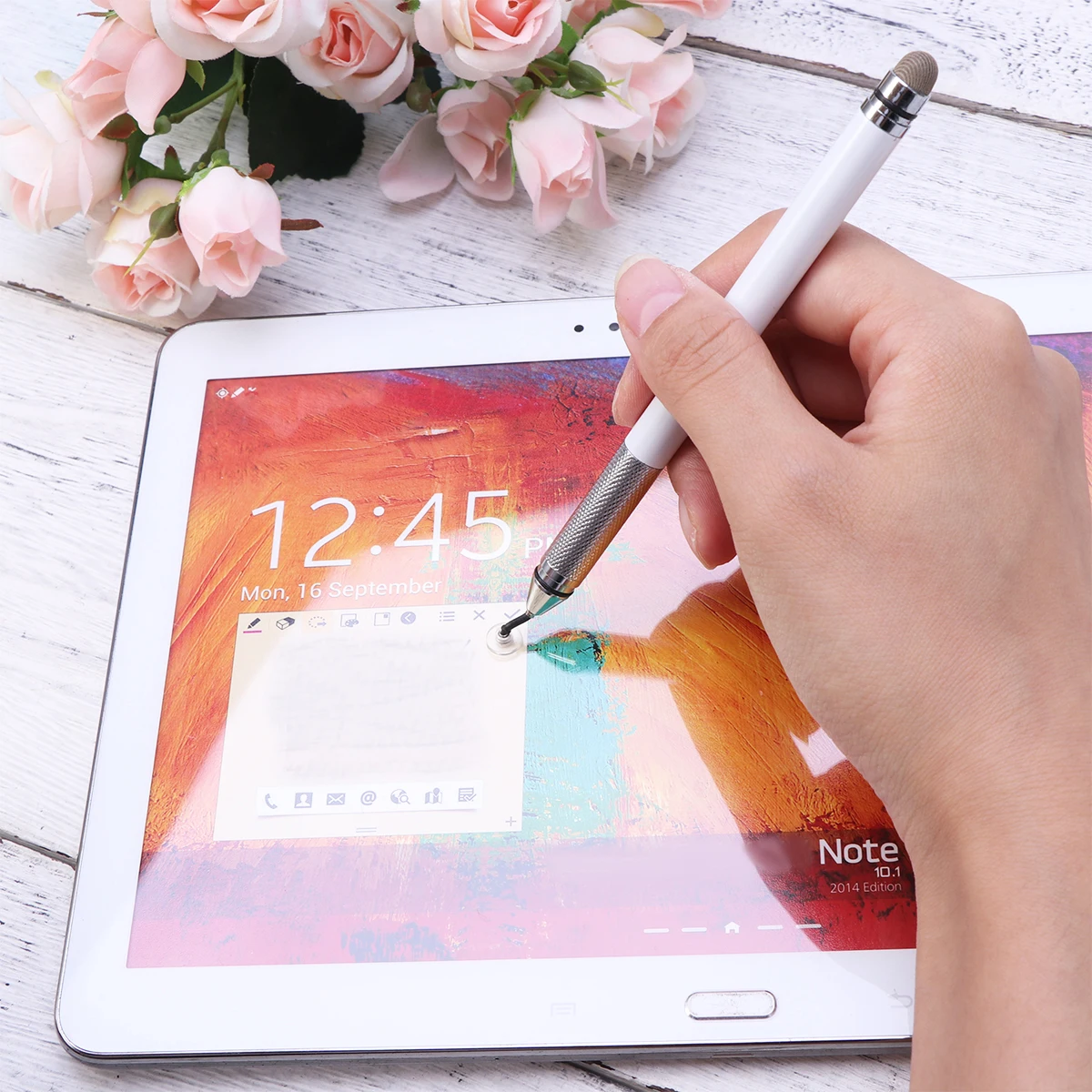 

Stylus Pen Disc Capacitive Touch Screen Pen For Phones Tablets Painting Writing Notes Games Lightweight White