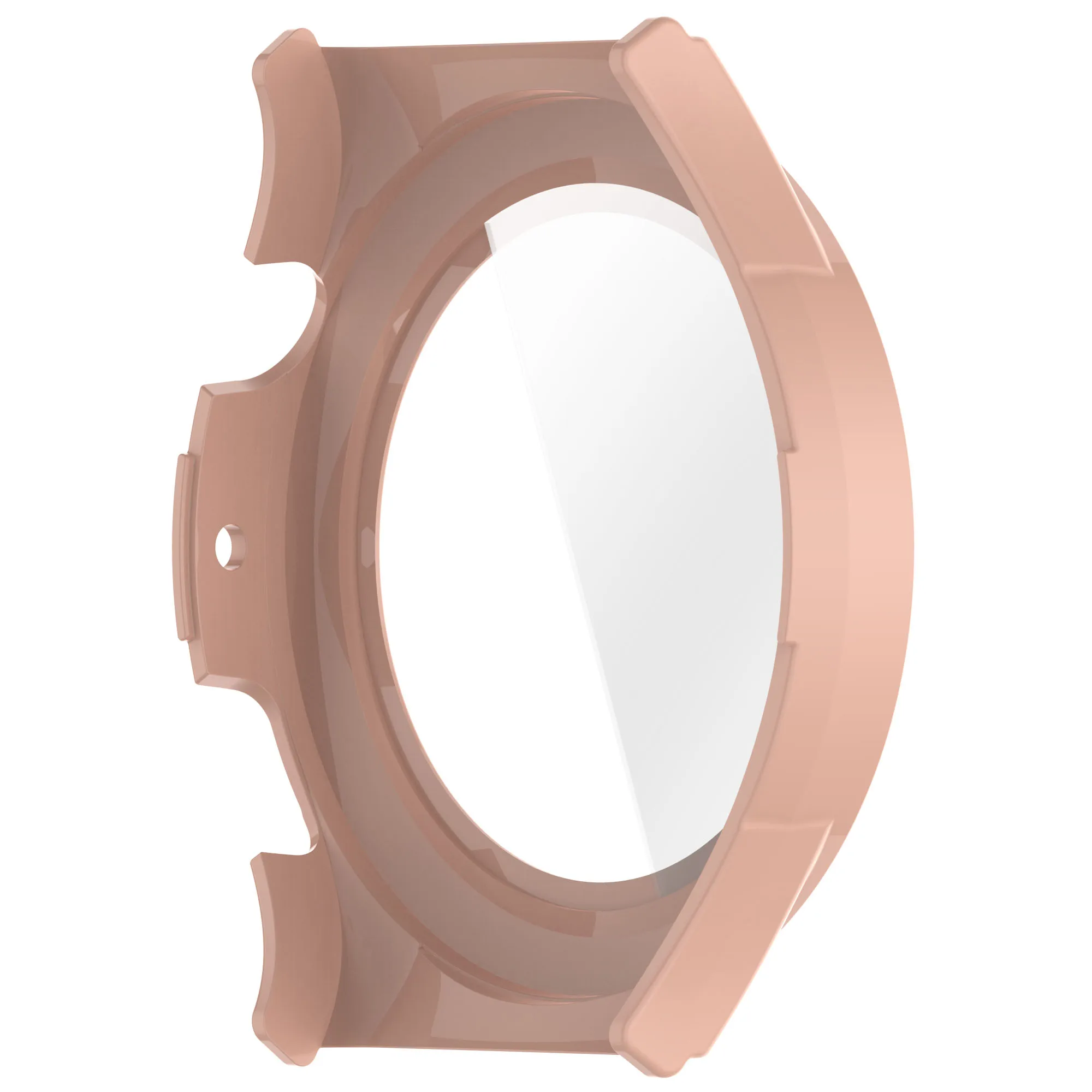 Watch Case for Huami Amazfit Cheetah Round / Cheetah Pro PC Frame Cover with Tempered Glass Screen Film - Pink