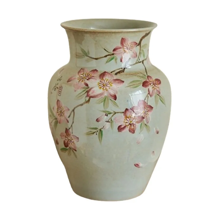 

blossom ceramic vase, living room entrance dining table decoration ornament, Jingdezhen Chinese flower arrangement
