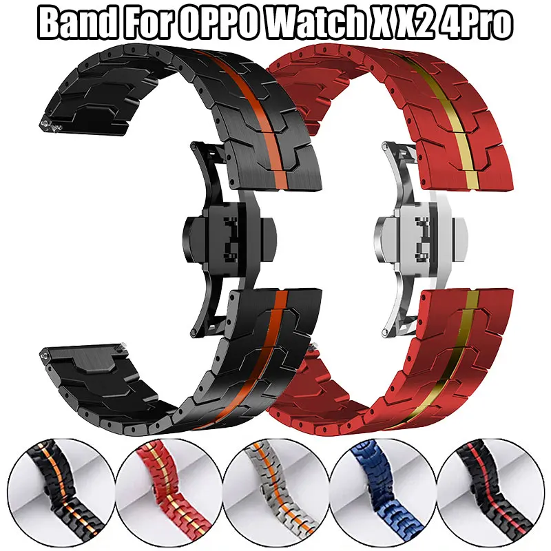 22MM Edelstahlarmband für Oppo Watch X X2 4Pro Metall-Armband für Oppo One Plus Watch 46mm/One Plus Watch 2 Armband
