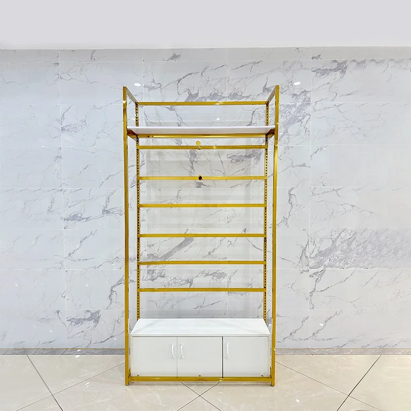 ชั้นวางโชว์วิกผมแบบปรับได้สำหรับร้านบูติก Custom.Custom .Custom พร้อมตู้โชว์เสื้อผ้า