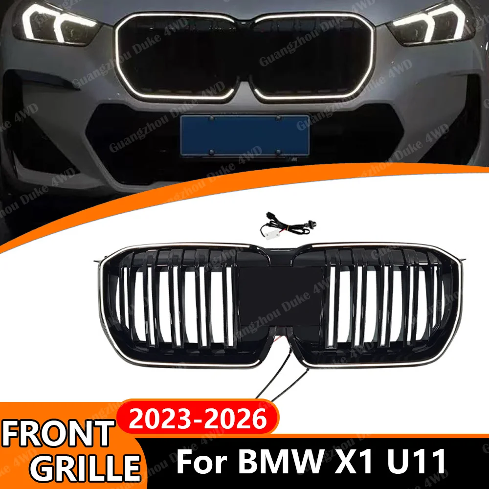 

LED Illuminated Front Kidney Grille for BMW X1 U11 2023-2026 Light Up Single Line Double Line Front Grill Exterior Styling Acces