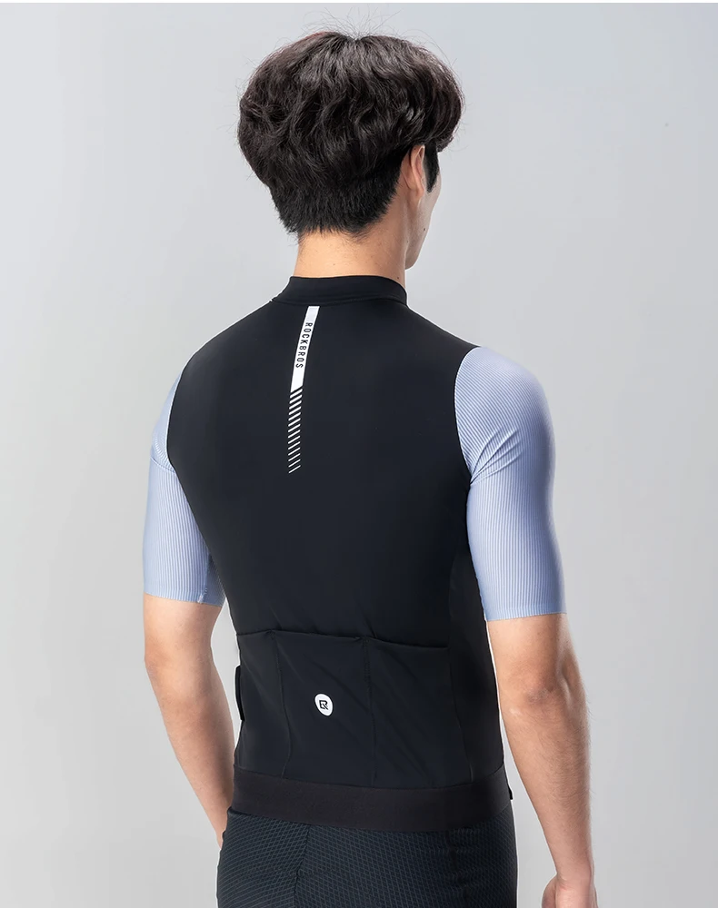 Rockbros Herren Radsport hemd Sommer MTB Rennrad Trikot 2024 Mode Farbe blockiert Mann Reiten Maillot 3D Cut Fahrrad Trikot – Detail 9