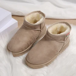 Snowshoe woman fur one of the new fashion short tube thicken warm cotton shoes lovers